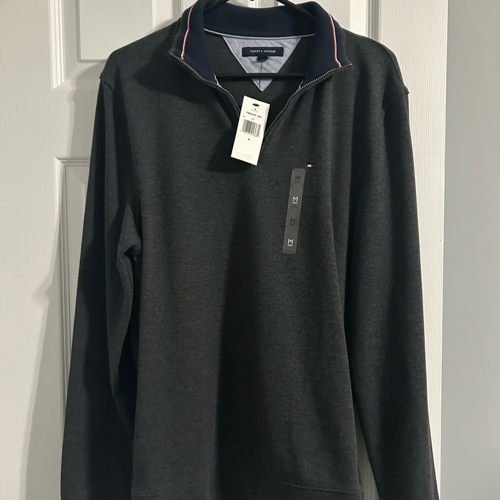 Tommy Hilfiger Charcoal Quarter-Zip Pullover